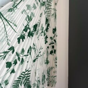 H&M Tropical Pleated Midi Skirt